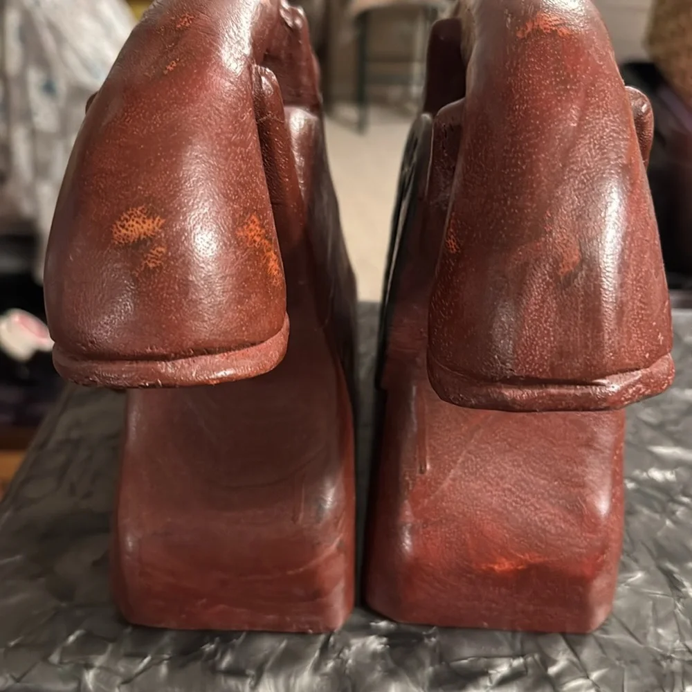 Phones Wooden Carved Vintage Phones Set of 2